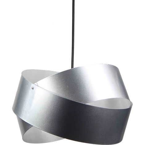 Lampe de plafond suspension déco métal argenté E27 compatible LED (1/3)