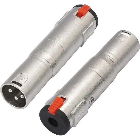 Adaptateur TRS 6,35 mm femelle 1/4" vers XLR mâle 3 broches avec boîtier métallique, adapté aux adaptateurs audio et d'éclairage de scène et de théâtre. (1/5)