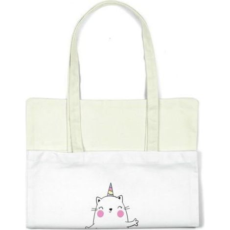 Sac Shopping - Toile De Coton Réutilisable - 34x40 Cm - Porté Épaule - 1 Pièce (1/4)