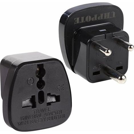 Adaptateur de Prise de Voyage de Type D à la Terre pour l'Inde Afrique Népal Pakistan (Paquet de 2) (1/3)