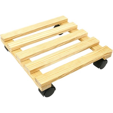 Plateforme carrée en bois avec roulettes 30 cm (1/5)