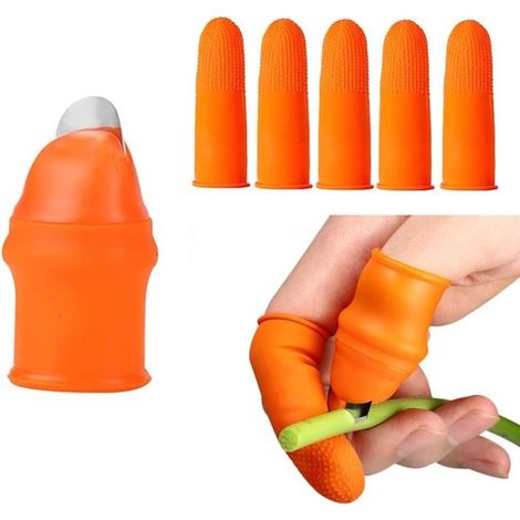 1 juego de herramientas de jardinería: cuchillo de pulgar de silicona, recolector para recoger rápidamente frutas y verduras, talla pequeña para mujer, herramienta de jardinería para cortar y podar. (1/5)