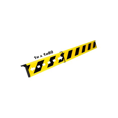 Barrière téléscopique 1 à 1,80m rétroréfléchissante Jaune/Noire Hachuré - 1320130 (1/3)