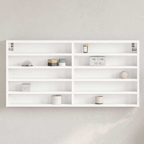 vidaXL Armoire à vitrine blanc 100x8,5x50 cm bois d'ingénierie (1/5)