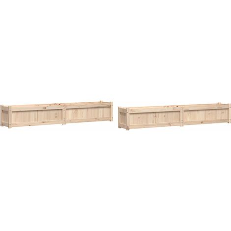 Vassoio per fioriera aiuola rialzata piante fiori giardino terrazze set da 2 legno massello di pino marrone 020039048