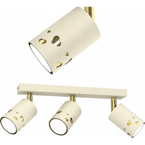 Kinder-Deckenleuchte, LED-Spotleuchte, beige Herzen, ecru-golden, GU10 (1/5)