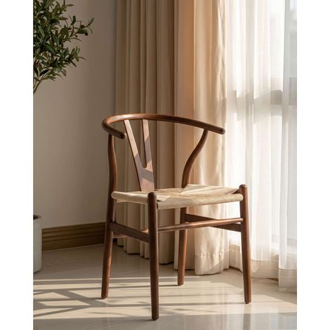 Zen - Chaise en bois de hêtre laqué et assise en corde de papier (1/5)