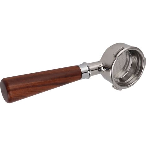 Porte-filtre sans fond de 58 mm, 3 oreilles, acier inoxydable, manche en bois massif pour machine Barsetto, style Sequoia A1 (1/5)