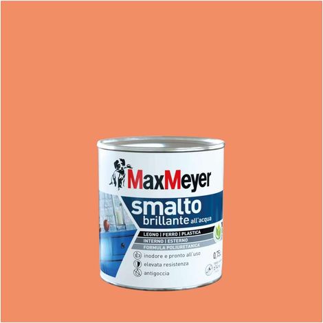 MaxMeyer Smalto Poliuretanico Brillante all'Acqua - Arancio Ace - 0,75 l (1/4)