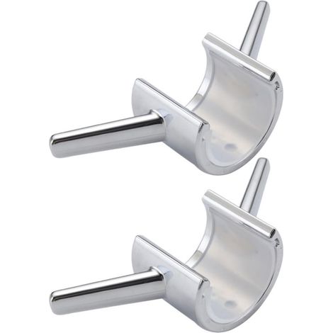 Levemolo Lot de 2 crochets de fixation pour barre de douche, supports robustes pour petits tuyaux, conception anti-chute pour douche (1/5)