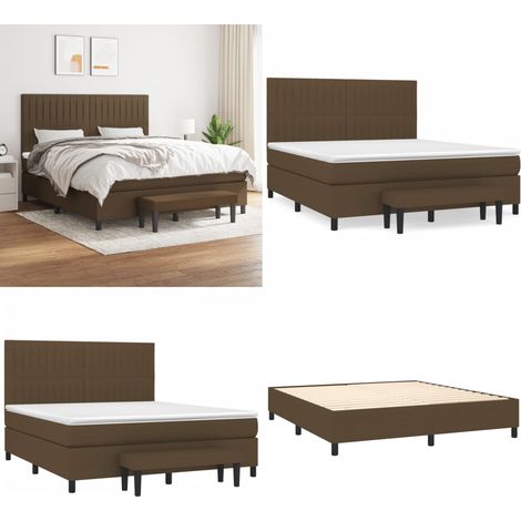 Boxspringbett mit Matratze Dunkelbraun 160x200 cm Stoff - Boxspringbett - Doppelbett - Bettenrahmen - Matratze - Betttisch - Home & Living (1/5)