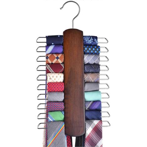 Porte-cravates et ceintures en bois de qualité supérieure pour ranger les accessoires