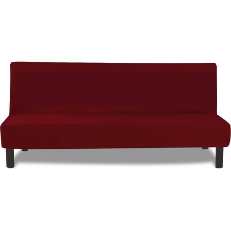 Housse de Canapé sans Accoudoir Housse de Canapé Clic Clac Couverture de Canapé Extensible Ajustable Universel Antidérapant Housse Protection pour Futon sans Bras,Bourgogne (1/5)