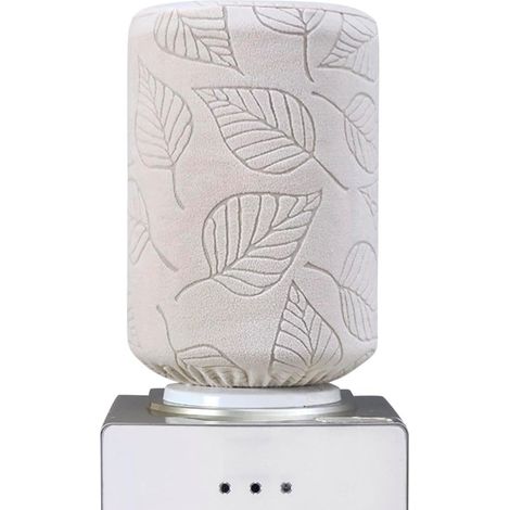 Housse de protection pour bouteille d'eau de 5 gallons, housse de protection anti-poussière, très extensible, motif feuille 3D, réutilisable, pour la maison, l'hôtel, le restaurant (beige)