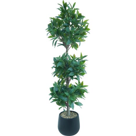 Árbol de Navidad artificial, diseño elegante, no requiere mantenimiento, maceta negra. (1/2)