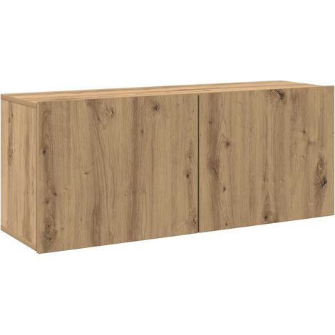 Vidaxl – Meuble TV mural en bois d'ingénierie chêne artisanal 100x30x41 cm – Design compact pour espace optimisé – Rangement intégré pour appareils