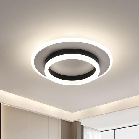 COMELY Klassische runde Deckenleuchte – Zweifarbiges Design in Schwarz und Weiß – 30 x 30 cm – Neutralweißes Licht 4000 K – Für Schlafzimmer, Flur oder Eingangsbereich (1/5)