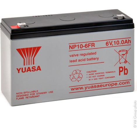 batterie au plomb - 6 volts - 10 ah - yuasa np10-6fr (1/5)