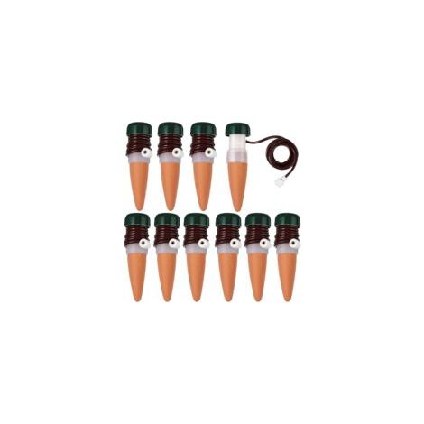 10 cônes d'irrigation en céramique pour arrosage automatique des plantes, système goutte à goutte lent pour intérieur/extérieur, idéal pots de fleurs (vert foncé)