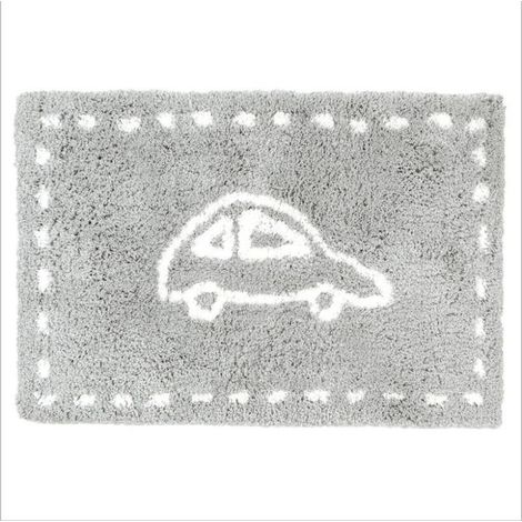Tapis épais pour enfant microfibre 90 x 60 cm gris (1/2)