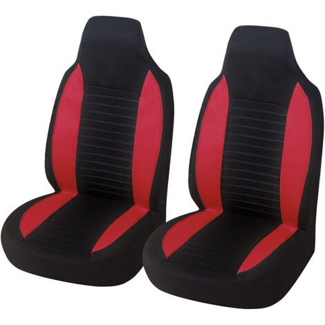 Housses de siège avant de voiture, 2 pièces, protections de siège de voiture universelles pour voitures, camions, SUV,rouge
