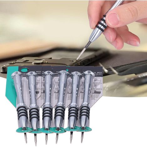 Lot de 6 tournevis cruciformes en acier au chrome-vanadium pour le démontage et la réparation. (1/5)