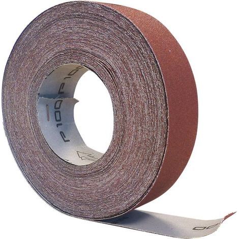Rouleau bande abrasive 38 mm ×25 m grain 80, accessoire ponceuse oxyde d’alumine, résistant contre l'humidité (1/2)