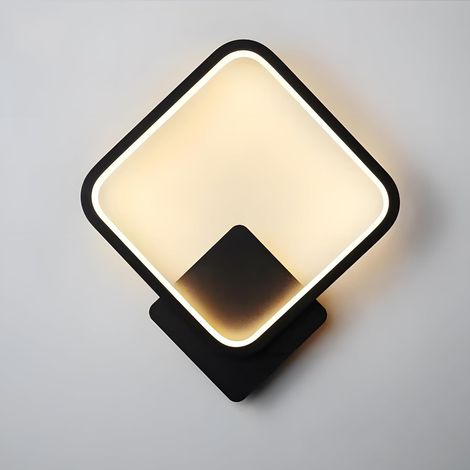 Applique Murale Intérieure LED,14W 1600LM Lampe Murale Moderne 3 Température de Couleur 3000K/4000K/6000K,Luminaire mural Interieur pour Salon Chambre Escalier Couloir,Noir 110-240V [Classe énergétiqu
