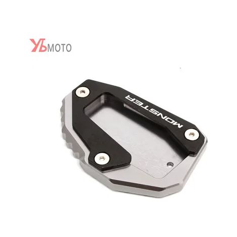 Accessoires moto (Titane) compatibles avec DUCATI MONSTER 696 795 821 1200 1200S : béquille latérale, extension, plaque de support maxpower (1/4)