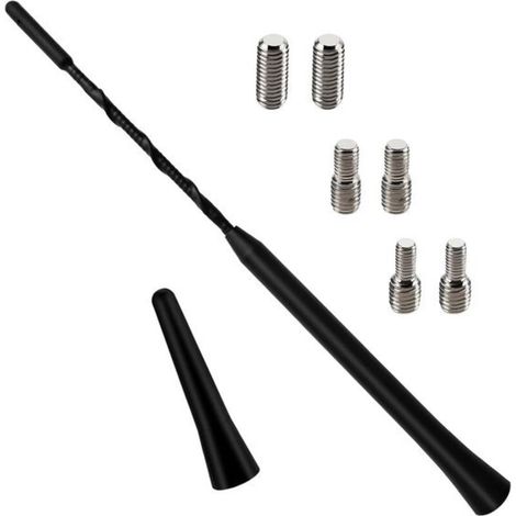 antenas para coche - Antena de techo FM DAB para coches - Antena universal corta con 6 tornillos (M4 M5 M6) para recepción de radio FM/AM (23+6,5 cm)