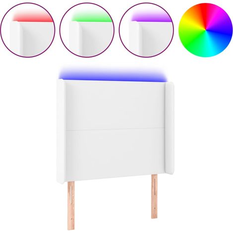 Maison Exclusive - LED Kopfteil Weiß 83x16x118/128 cm Kunstleder