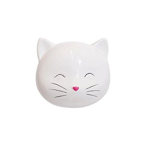 Cmp Salvadanaio Testa di Gatto in ceramica bianca 10,5 cm (1/2)