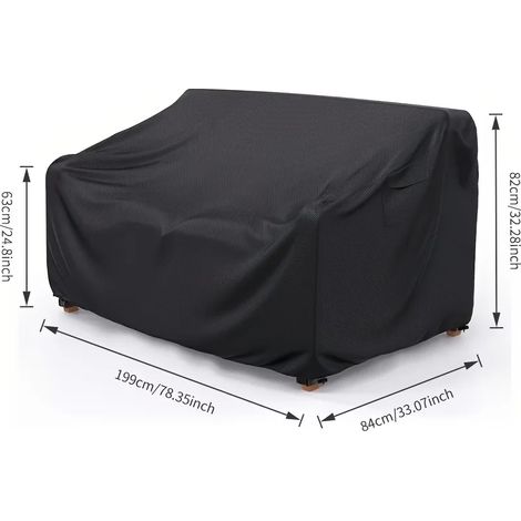 (199x84x82x63cm) Housse de canapé/fauteuil de patio, à clipser, en polyester haute résistance, convient aux patios/jardins. (1/3)