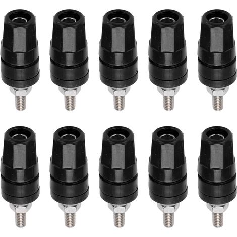 Bornier de raccordement 4,0 mm, fiches bananes 24 A, noir, pour amplificateur de haut-parleur (1/5)