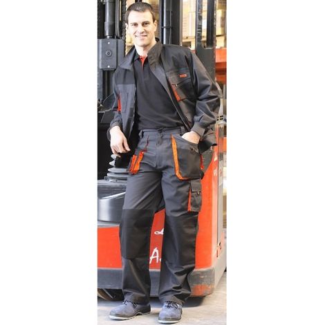 Pantalón de trabajo Juba 961 TOP RANGE multibolsillos bicolor Negro Gris NaranjaSS Negro Gris Naranja (1/4)