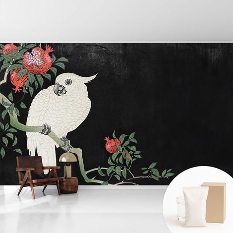 Tapete Vliestapete mit Kleber Wandtapete modern - Tapete mit Motiv - Tapete Schlafzimmer Paprika-Papagei 416x254 cm (1/5)