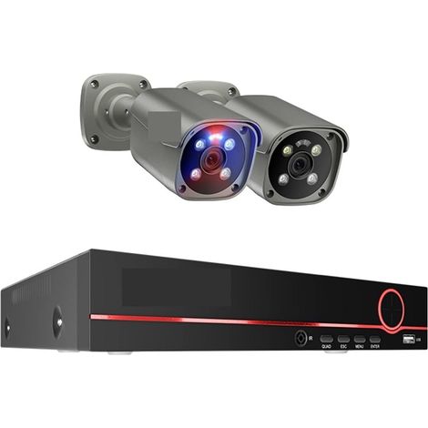 Système de caméra de sécurité à domicile Système de caméra de sécurité 4K Ultra HD 8MP POE NVR Audio bidirectionnel détection de visage couleur Vision nocturne CCTV ensemble de Surveillance vidéo ( Si (1/5)