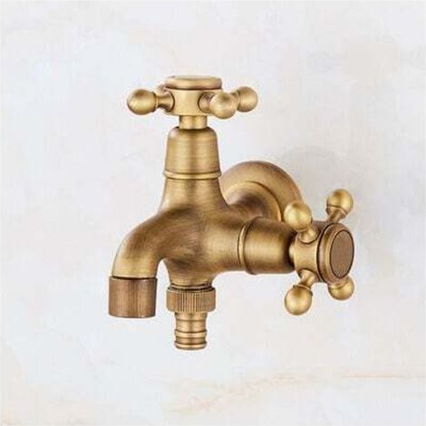 Retro Style Wall Mounted Single Handle Water Tap G1/2in Bathroom Sink Faucet Pool Washing Tap MUMU (1/4)