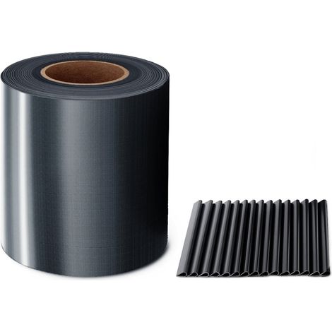 MIDORI® PVC Sichtschutzstreifen 35 m x 19 cm Doppelstabmatten Zaunfolie Zaunblende Clips Anthrazit (1/5)