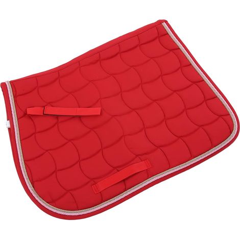 Tapis de Selle Doux et Respirant, Tout Usage, Double Corde, avec Dragonne et Sangle pour Chevaux