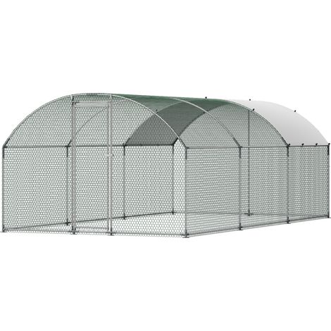 Mophorn Großer Hühnerstall 3x6x2 m, begehbarer Auslauf mit Abdeckung, Gehege mit Kuppeldach & Sicherheitsschloss, geeignet für Hühner, Enten & Kaninchen, ideal für Garten, Hof oder Bauernhof (1/5)