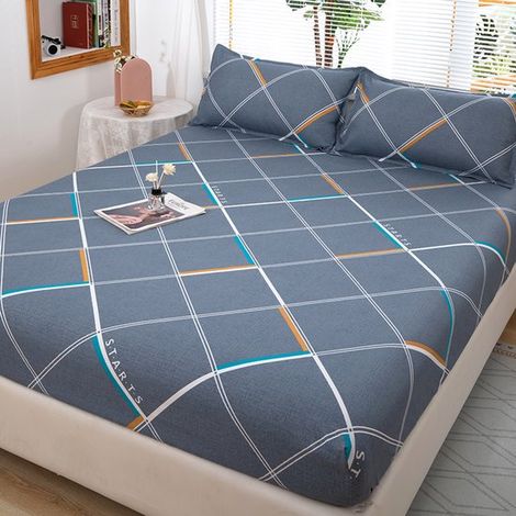 Drap-housse extensible - 200x220 cm - 27 cm de large - Polyester - Élastique tout autour - N (1/4)