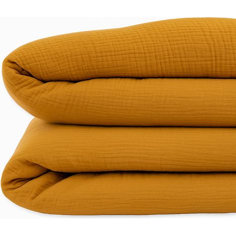Housse de Couette Bébé en Coton Biologique Honey 100 x 140 cm avec Rabat au Pied - PANGIVO (1/5)