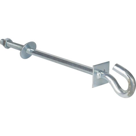 EXTRALINK Gancho Roscado M12 12/400 mm, Recambio Compatible No Original para Abrazaderas de Anclaje, Soporte para Antena Parabólica, Soporte de Antena y Cable, Acero, Pared o Poste (1/2)