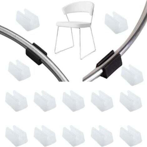 32pcs (10mm)Patin Pied Chaise Tube Embout Tampon Capuchon Bouchon Protection Plancher Meuble Forme U en Plastique Chaise Casquettes,Chaise Jambe Caps (1/4)
