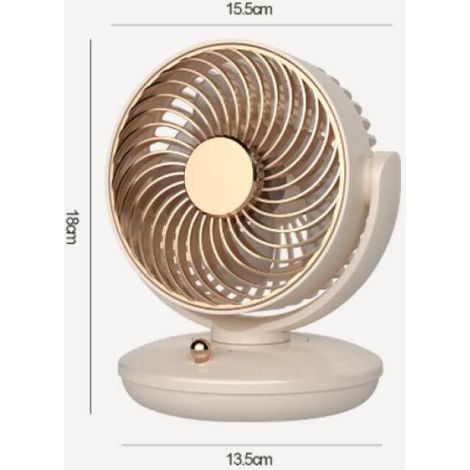 Leistungsstarker oszillierender Ventilator mit 3 einstellbaren Geschwindigkeiten, geeignet für den Innenbereich (beige, 1 Stück, 15,5 x 13,5 x 18 cm). (1/4)