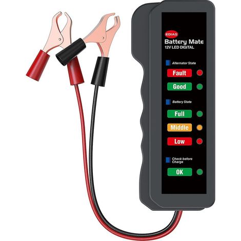 12-V-Batterietester für Fahrzeuge, Motorräder und Autos mit Verpolungsschutz