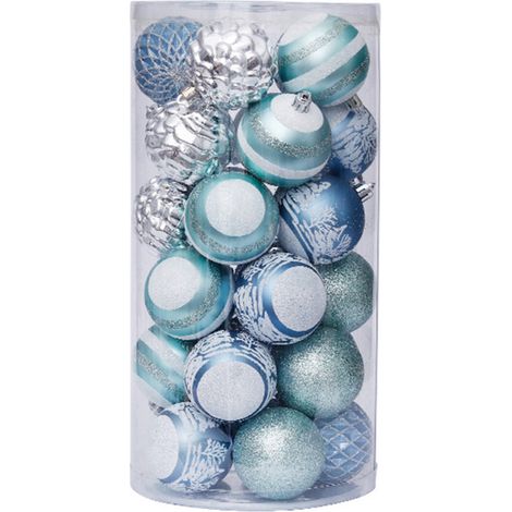 Adorno Para Árbol De Navidad - Esfera Decorativa 60 Mm - Tema De Colores Suaves Y Brillante - 30 Unidades (1/5)