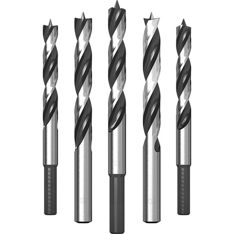 Jeu de forets hélicoïdaux à queue droite pour le travail du bois — Pour bois dur, planches et perceuses à colonne/perceuses manuelles (3 mm–10 mm, jeu de 8 pièces)
