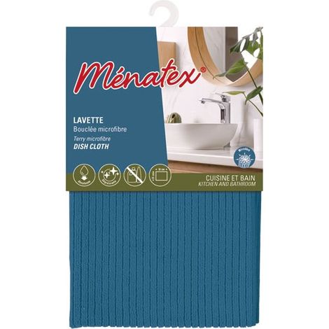 MENATEX - Lavette bouclée microfibre 31x32cm sur cavalier